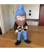 Vintage 12&quot; Ceramic Garden Gnome 1980s Glazed Dwarf Elf Statue Yard Art - €38,90 EUR