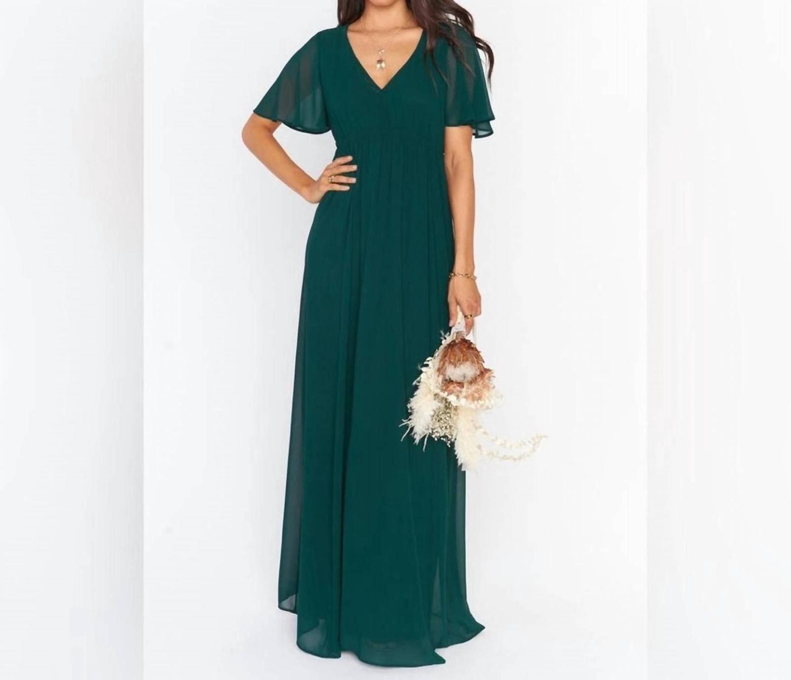 Show Me Your Mumu Emily Empire Maxi Dress Emerald Green - $116.00