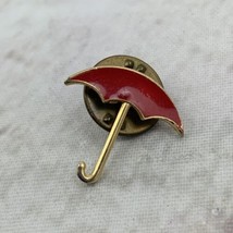 Red Umbrella Lapel Pin Gold Toned - $11.88