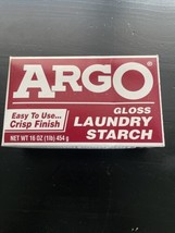 ARGO Gloss Laundry Starch 16 oz Unopened Box  Vintage NOS Collectible - £17.74 GBP
