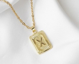 100% Pure 925 Sterling Silver Letter &quot;X&quot; Charm Pendant 14k Yellow Gold Plated - £109.66 GBP