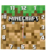 Minecraft Grass Block Square Wall Clock Multi-Color - £26.65 GBP