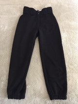 Easton Boys Black Baseball Pants Snaps Belted Elastic Waist Small - $12.25