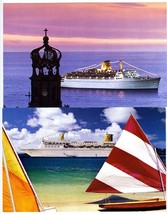 Sitmar Cruise Lines Postcards FairSky in Nassau &amp; FairSea in Puerta Vallarta - £11.87 GBP