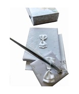 Bridal Wedding Guest Book and Pen Set With Stand Space for 500 Entries New - $10.95