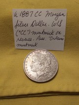 Rare Commodity. A 1887 CC Morgan Silver Dollar W/S (&quot;CC&quot;) Mintmark On Reverse!! - £771,177.99 GBP