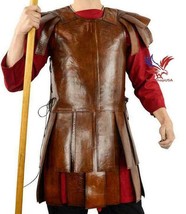Roman Leather Subarmalis Medieval Leather Costumes Thick Leather Sleeveless Leat - £265.99 GBP