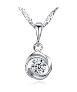 S925 Silver Necklace Moissanite Pendant for Women SN0006 - £10.52 GBP