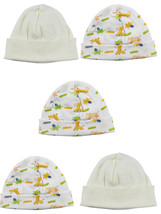 Bambini One Size Unisex Beanie Baby Caps (Pack of 5) 100% Cotton Yellow/... - $16.94