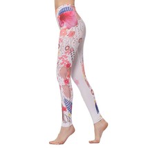 Print Women Elastic Waist Polyester Quick Dry Breathable Stretch Sports ... - £37.58 GBP