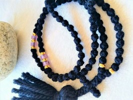 100 knots orthodox rosary Woolen black prayer rope Russian Serbian chotk... - £26.33 GBP