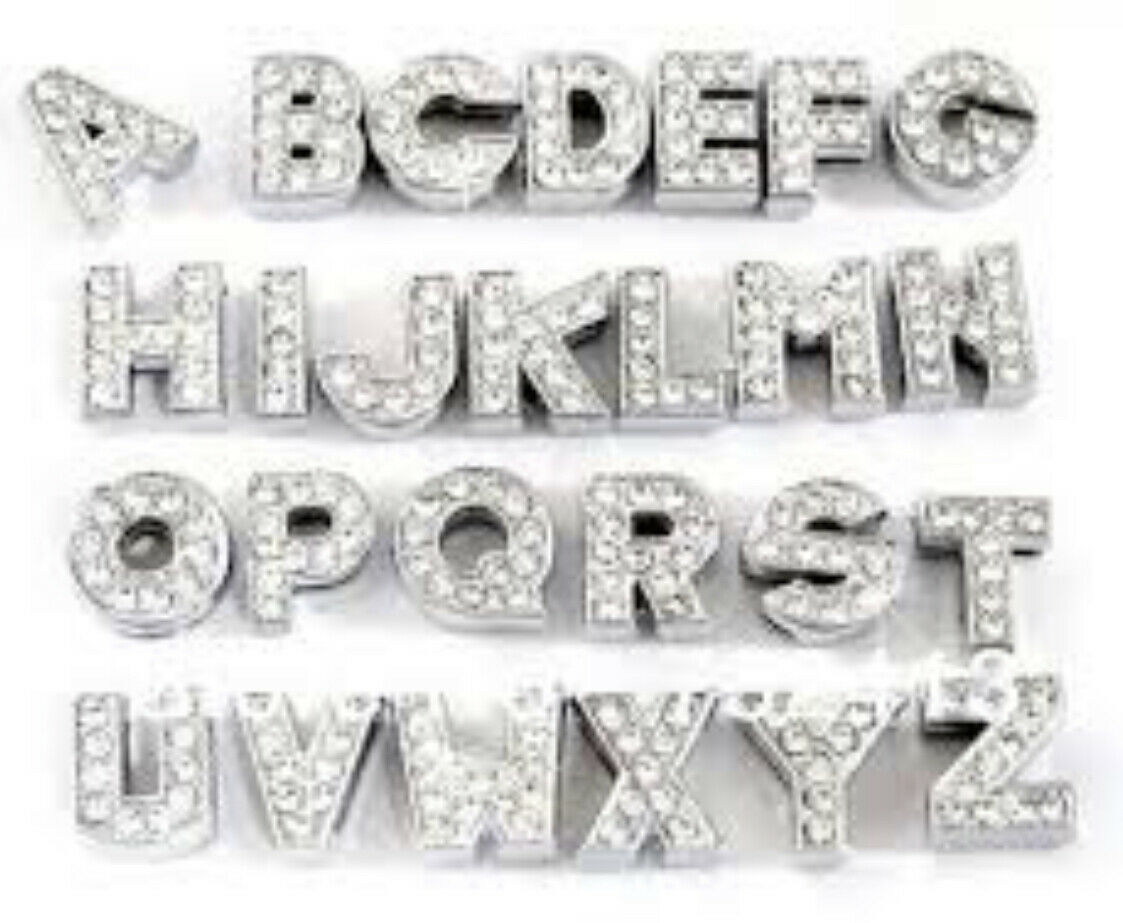 Letter Slide Charm Fit 8mm Wristbands- Select any letters. - $0.98
