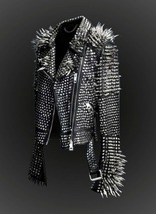 Gothic Rock Punk Studded Leather Jacket for Women, Fully Studded Leather... - £249.82 GBP+