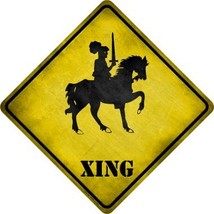 Knight on Horse Xing Novelty Metal Crossing Sign - £21.47 GBP