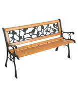 49&quot; Park Garden Bench Hardwood Cast Iron Outdoor Patio Chair Porch Deck - $1,926.65 MXN+