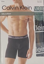 Calvin Klein 3 Men&#39;s Microfiber Boxer Briefs Medium32-34 Green/Black/Gra... - $29.99