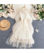 Korean Fashion Daisy Flower Print Mesh Party Mini Dress - €4,34 EUR