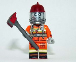 Zombie Fireman Minifigure Horror Movie Custom Toys - £4.69 GBP