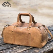 LE Tan Leather Duffel With Laptop Compartment - £135.88 GBP