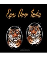 BENGAL TIGER EARRINGS - WILD CAT WILDLIFE ART - POST STUD PIERCED - FREE... - $20.76