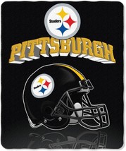 Pittsburgh Steelers Gridiron Style Throw Blanket Measures 50 x 60 inches - £12.54 GBP