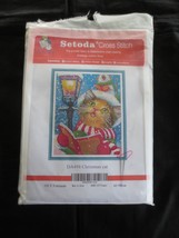 Started SETODA DA498 CHRISTMAS CAT 11-CT Cross Stitch KIT - approx. 16&quot; ... - £8.93 GBP