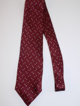 Vintage Mens Necktie Red Si Lk 56&quot; Long Bill Blass Tie Geometric Pattern - £9.54 GBP