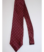 Vintage MENS NECKTIE Red SILk 56&quot; Long BILL BLASS TIE Geometric Pattern - $11.87