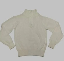 Eddie Bauer Boys 1/4 Zip Sweater Size S(8) Ivory Excellent Condition - £9.07 GBP