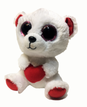 Ty Beanie Boos Cuddly Valentine Bear Plush Boo Red White No Swing Tag (6 Inch)  - $12.00