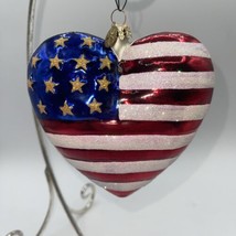 Christopher Radko American Red Cross Brave Heart Ornament 9/11 USA Flag American - £19.15 GBP