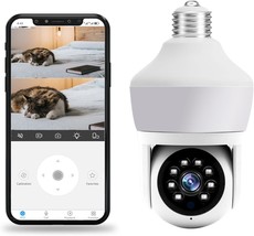 Light Bulb Camera Outdoor Indoor 2K 3Mp Home Security Cameras,, 24/7 Recording. - £27.38 GBP