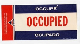 Delta Airlines 1972 Seat Occupied Occupe Occupado Card in 3 Languages  - £14.09 GBP