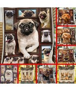 Funny Paw Dog Pet Fleece Blankets Gift Cute Dog Breeds Lover Sofa throw ... - £44.92 GBP+