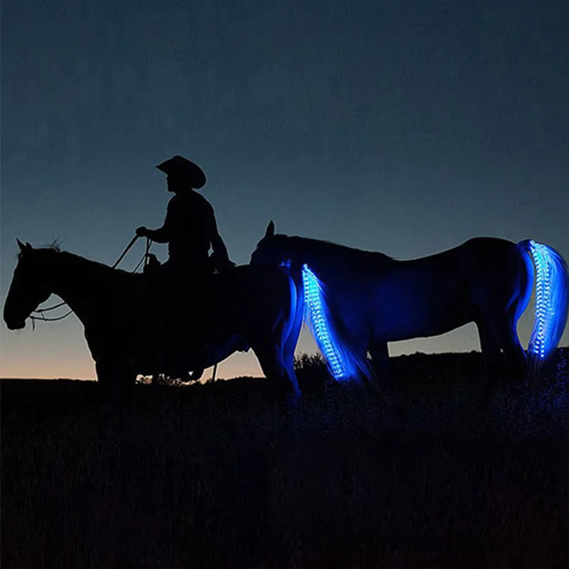 Sporting 100 cm Long LED Horse Riding Tails Decoration Luminous Tubes Horses Rid - £47.77 GBP