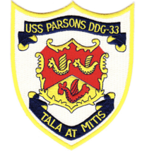 4.875&quot; Navy Uss DDG-33 Parsons Embroidered Patch - £22.66 GBP
