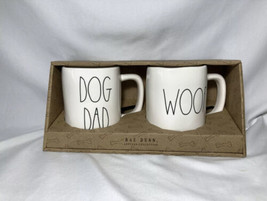 Dog Lovers Dog Dad Woof Ceramic Coffee Mug Set Pet Lover Rae Dunn - £28.84 GBP