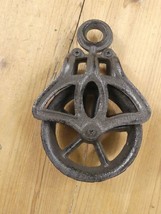 Rustic Pulley Cable Wheel Farmhouse Country Home Decor Cast Iron Hanging... - €23,92 EUR