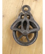 Rustic Pulley Cable Wheel Farmhouse Country Home Decor Cast Iron Hanging... - €23,87 EUR