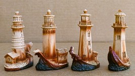 Ebros 3.5&quot;Tall Marine Scenic Lighthouse By The Ocean Set Of 4 Miniature ... - $20.99