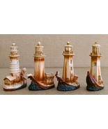 Ebros 3.5&quot;Tall Marine Scenic Lighthouse By The Ocean Set Of 4 Miniature ... - $28.70 CAD