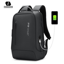 Fenruien Fashion Backpack 15.6 Inch Notebook Backpack Black for Men USB Charging - £77.93 GBP