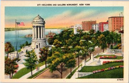 Aerial View Soldiers and Sailors Monument New York Linen Postcard - £8.67 GBP