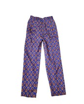 Vintage Carlisle silk/Wool Purple gold Paisley Straight Hi Waist Pants sz8, W26&quot; - £57.44 GBP