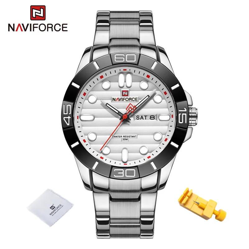 NAVIFORCE 2024   Watch Fashion Casual Wrist Watch Full Steel Waterproof Watch Me - £47.64 GBP