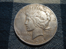 1935-S Peace 90% Silver Dollar Raw Circulated - £38.55 GBP