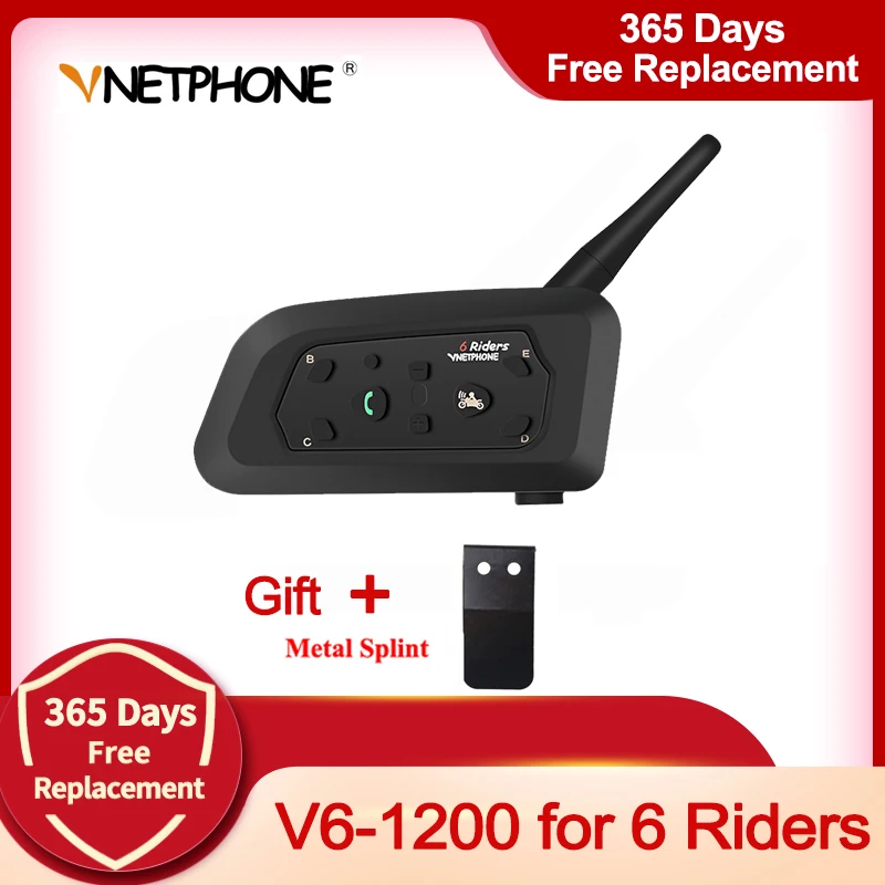 Vnetphone V6 1200M Motorcycle Bluetooth Helmet Intercom Full Duplex motocicleta  - £242.26 GBP