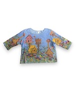 Y2K Cottagecore Sequin Birdhouse Bird Shirt All Over Print Christopher &amp;... - £9.71 GBP