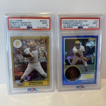 2017 &amp; 2018 Topps Silver Pack Roberto Clemente PSA 9 Mint Lot 1983/1987 Promo - £155.65 GBP