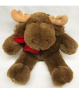 Dakin 1993 Renee Posner MOOSE WITH RED BOW 10&quot; Plush Stuffed Animal - £14.46 GBP